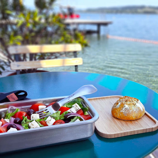 Lunchbox filip® Nr. 01 mit Bambusteller, Bestecktasche und Spork