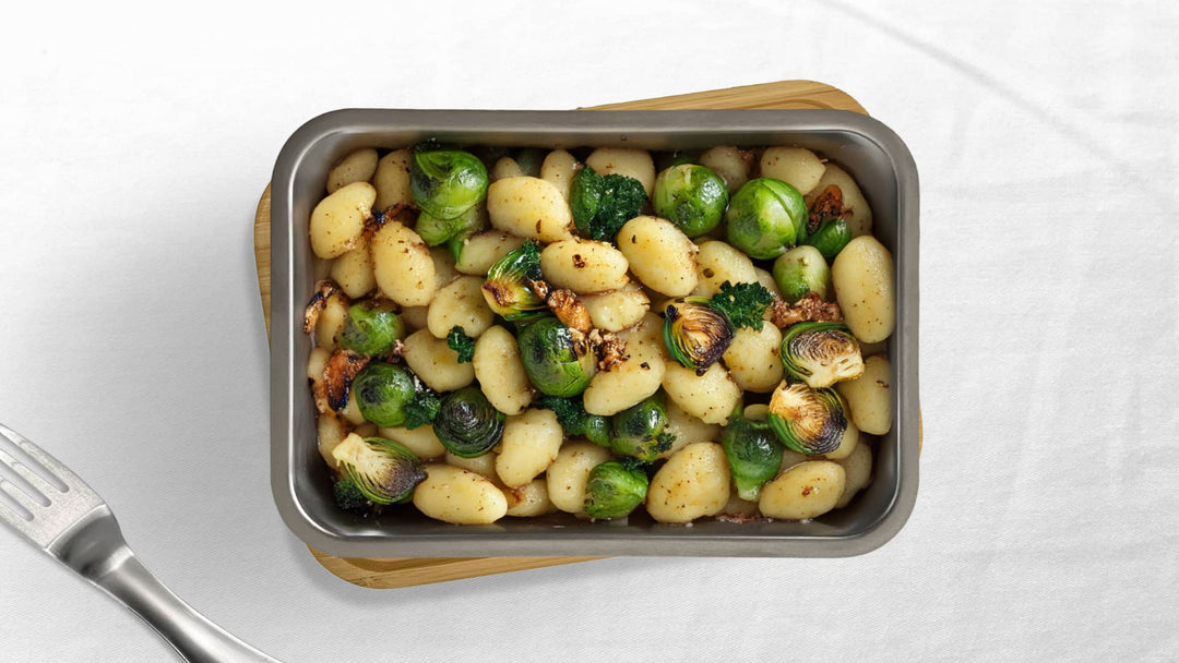 Gebackene Gnocchi mit Rosenkohl und Zitronen-Vinaigrette